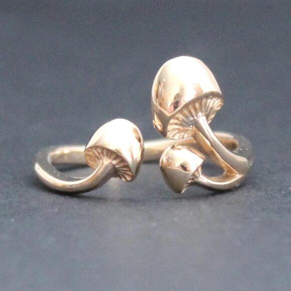 Bronze Adjustable Three Mushroom Ring - Picture 6 of 8
